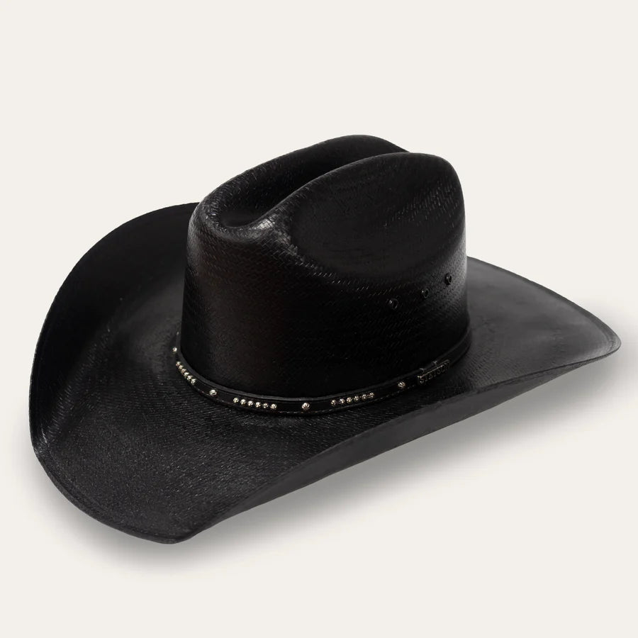 Stetson black straw cowboy top hat