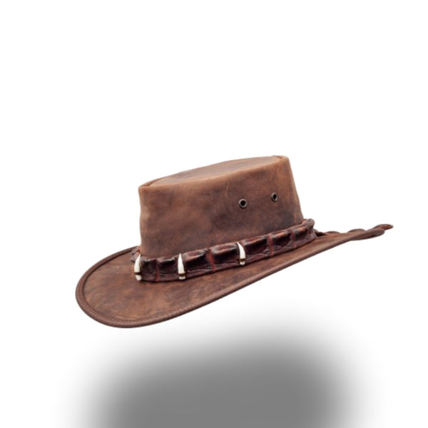 BARMAH HAT 1033-Outback Crocodile - 5 Teeth - Brown