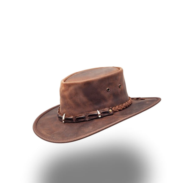 BARMAH HAT 1033-Outback Crocodile - 3 Teeth - Brown
