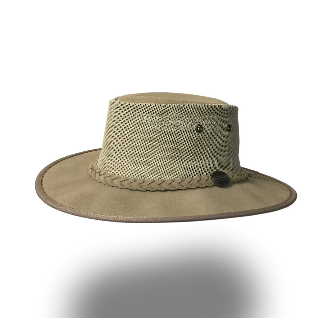 Barmah Hats CANVAS DROVER Australian Style No. 1057 BROWN Hat w/ Strap -  Size M